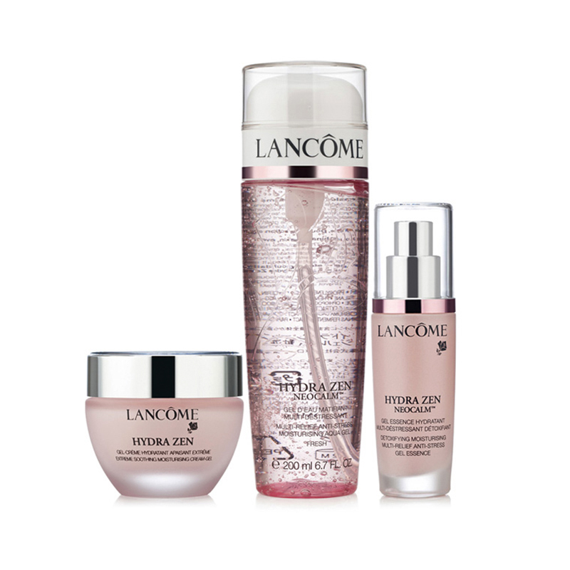 法国兰蔻(LANCOME)水分缘舒缓舒悦保湿补水套装 凝霜50ml+精华30ml+啫喱200ml 男女士各种肤质通用