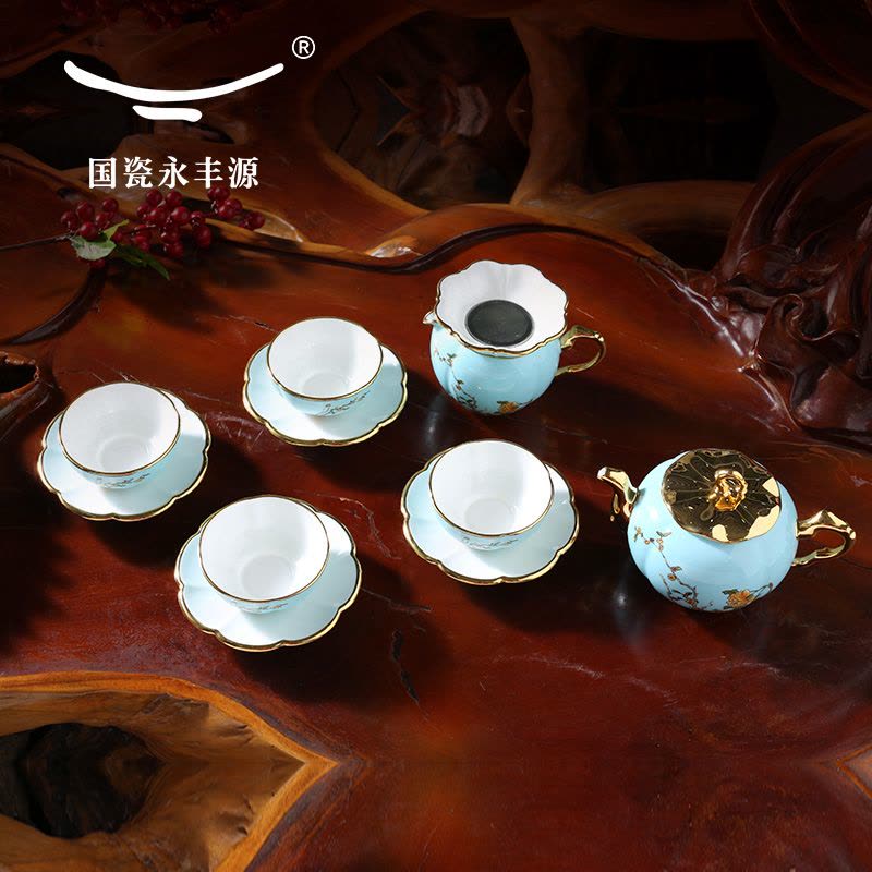 Auratic国瓷永丰源 夫人瓷12头茶具中国风杯子家用套装茶具茶杯咖啡杯陶瓷杯礼品套装图片