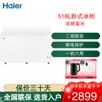 海尔(Haier)卧式冷柜518升大容量 二级能效商用家用冰柜 断电保护冷藏柜大冷冻柜家用冰箱BC/BD-518GHPD