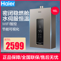 海尔(Haier)16升燃气热水器天然气 水伺服恒温 WiFi智控 轻音节能 健康抑垢JSQ31-16KL3U1