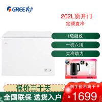 格力(GREE)晶弘 202L容量 直冷定频 一级能效 单温柜 家用卧式冷柜 BC/BD-202D1 白色