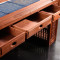 龙森家具 新中式实木红木书桌电脑桌刺猬紫檀组合办公写字台婚房家具