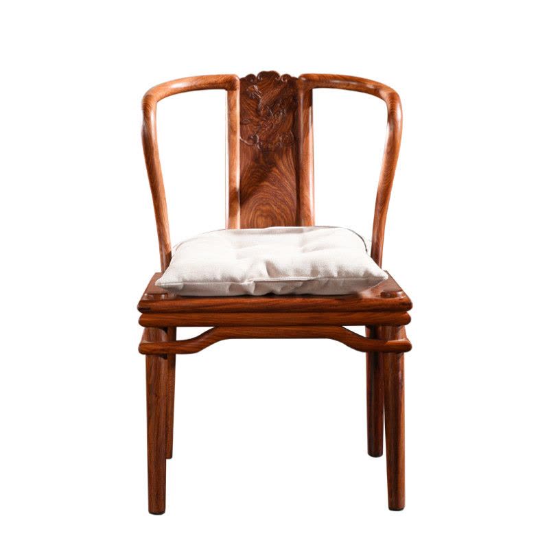 龙森家具 新中式红木刺猬紫檀书椅餐椅休闲椅雕花椅图片