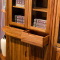 龙森家具 实木家具乌金木书柜 实木书柜带玻璃门书柜书架组合