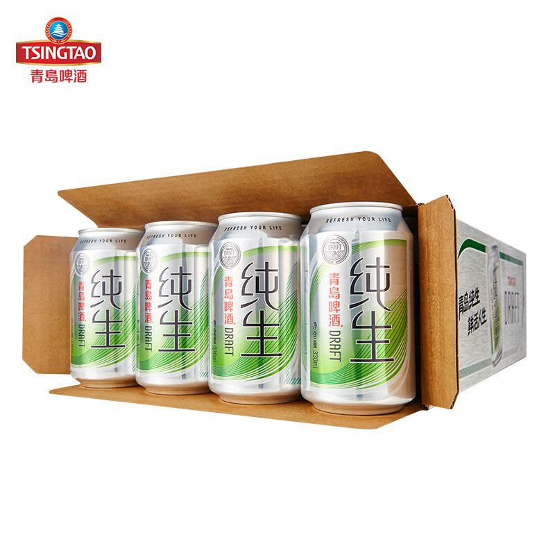 青岛啤酒纯生8度 330ml*24罐 整箱装图片