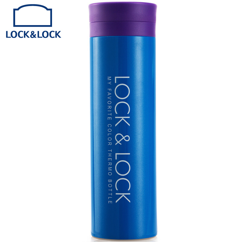 乐扣乐扣（Lock&Lock）便携304不锈钢情侣杯茶隔马克保温保冷杯301-400ml蓝色LHC9016BL