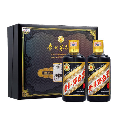 茅台(MOUTAI)生肖纪念 己亥猪年 酱香型白酒 53度 375ml*2 礼盒