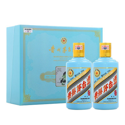 茅台(MOUTAI)生肖 庚子鼠年 酱香型白酒 53度 375ml*2瓶 礼盒装