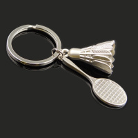 金免贝贝jintubeib创意金属3d仿真小羽毛球拍钥匙扣运动会俱乐部周年庆典促销小礼品