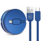 卡斐乐cafele 数据线 安卓手机可伸缩单头充电线 三星vivo小米oppo通用快充USB接口 时尚蓝色1米