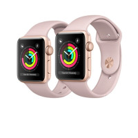 Apple/苹果 S3智能50防水手表 玻璃镜面 显示屏 750毫安 18H 金色(粉色)运动型 38mm