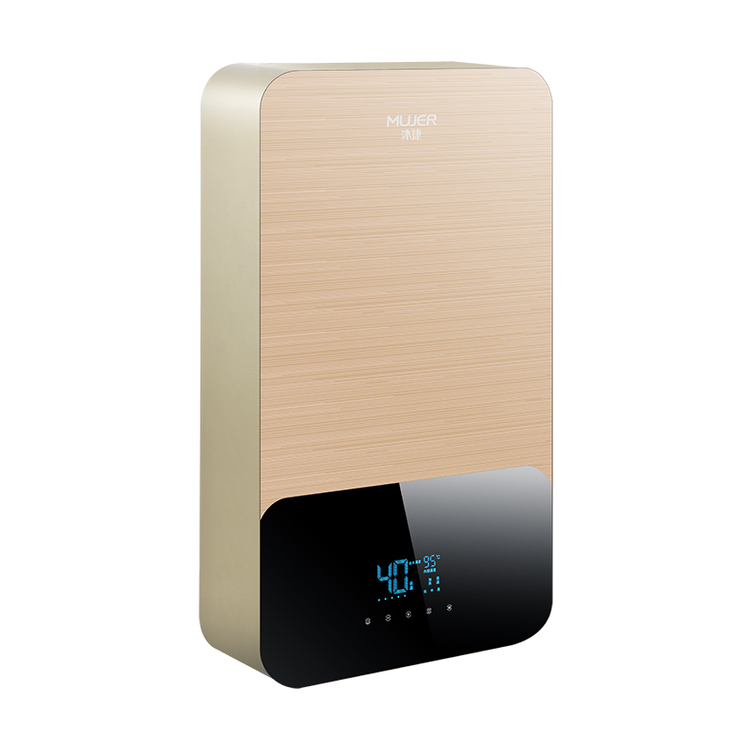 沐捷mujerx35518电热水器速热式电热水器16升速热双模全智能恒温黑