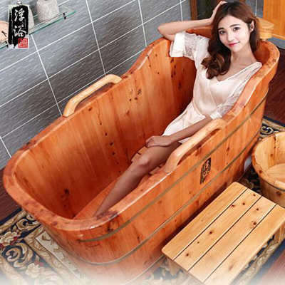 洋子(YangZi)(LANMiu)欧美造型香柏木桶浴桶泡澡实木洗澡沐浴加厚环保节能木桶