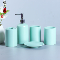 洋子（YangZi）创意欧式洗漱套装陶瓷卫浴五件套漱口杯刷牙杯用品套件结婚礼物