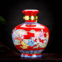 洋子(YangZi)陶瓷酒瓶5斤酒坛酒缸酒罐酒壶酒具五斤装瓷酒坛子