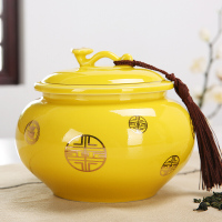 洋子（YangZi）茶叶罐陶瓷罐大号普洱茶罐密封陶罐存茶防潮红绿茶大红袍茶叶罐