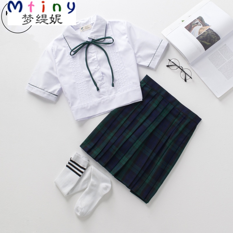 Mtiny日系学生JK制服 高中班服校服白衬衫学院风格子水手服套装 闺蜜装