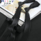 Mtiny包邮3.5cm领带男韩版细窄领带 男士休平头休闲领带 纯黑色小领带