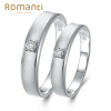 罗曼蒂珠宝白18K金钻石戒指情侣对戒男女款求婚结婚订婚钻戒 需定制