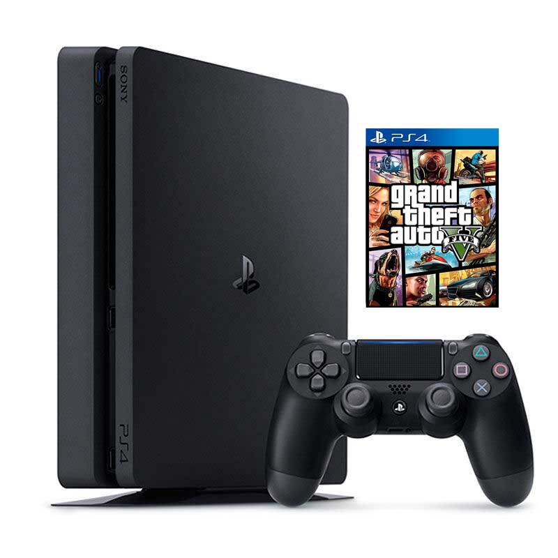 索尼(SONY)PS4 Slim主机 手柄家用体感游戏机 港版 500G+GTA5侠盗飞车