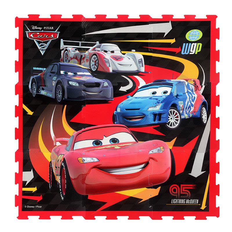 迪士尼 赛车总动员装爬行垫（9片装）婴幼儿童玩具图片