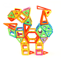 探索者TENSOGER 益磁力片百变提拉磁性积木磁铁拼装构建益智男女孩3-6-8岁儿童玩具 纯磁力片96片-QX-96