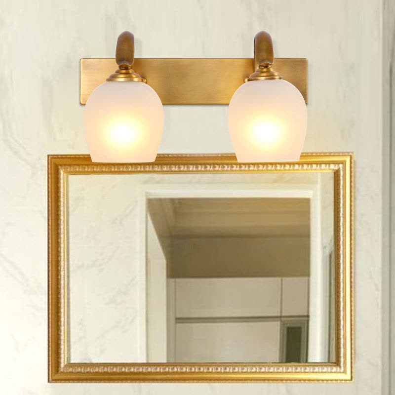 阿库琉斯欧式镜前灯全铜壁灯卧室美式铜灯复古卧室客厅餐厅卫生间墙壁灯具9072图片