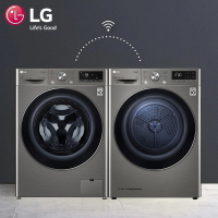 LG FY11MW4+RH90V3PV8WS 奢华银灰 11+9Kg洗烘干套装 双变频热泵烘干 蒸汽除菌滚筒洗衣机