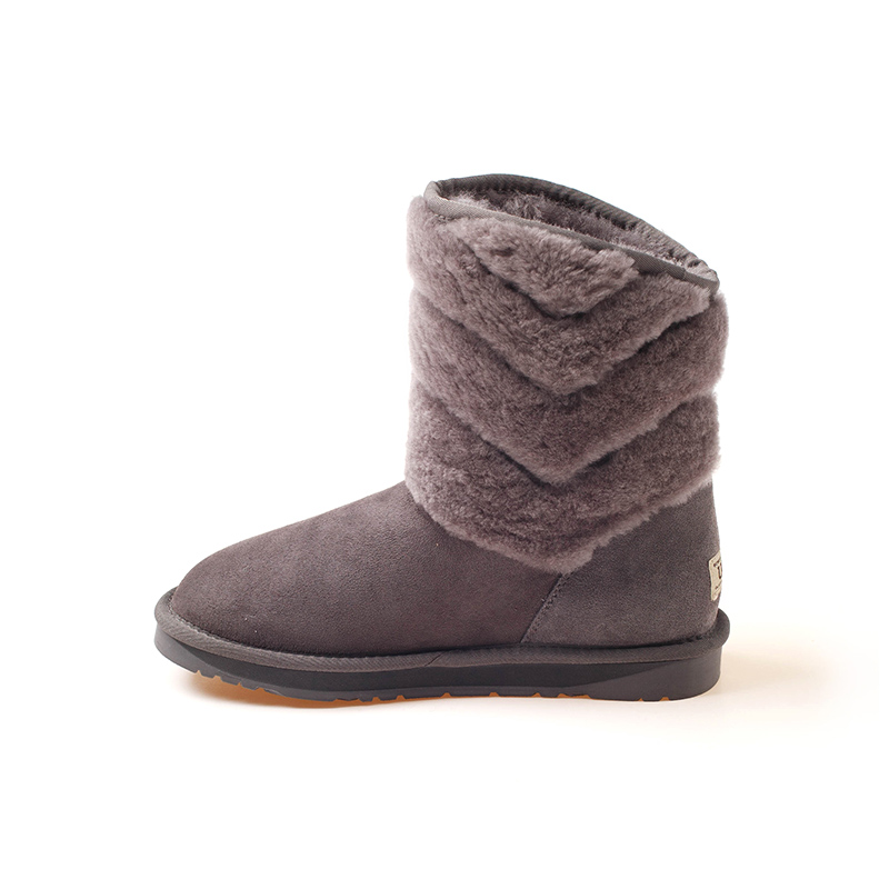 OZWEAR UGG OB185 秋冬季新款翻毛中筒羊毛雪地靴