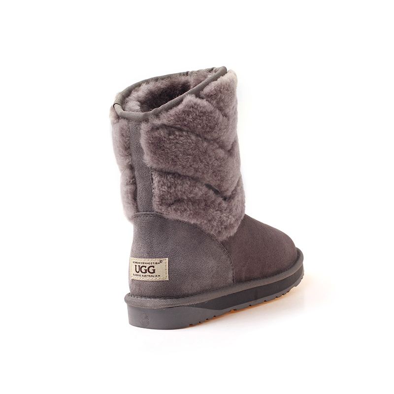 OZWEAR UGG OB185 秋冬季新款翻毛中筒羊毛雪地靴