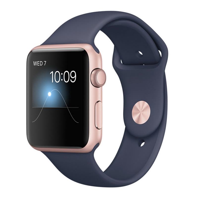 【二手95新】苹果/Apple Watch Sport Series 1 苹果手表 玫瑰金色铝金属表壳配午夜蓝色42mm图片