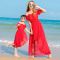828新款泰国修身沙滩裙女夏2017新款三亚海边度假显瘦连衣裙红色雪纺长裙