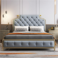 美式轻奢木床1.8现代简约阿斯卡利床大美款欧式双人卧室公主婚床