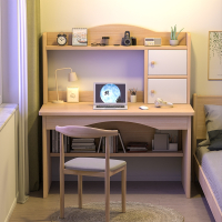 阿斯卡利电脑桌台式简约家用书桌书架一体卧室写字桌学生学习桌简易办公桌