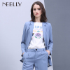 Neelly纳俪2018春季耸肩小西装女外套长袖纯色职业装西服套装