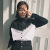 qma新款秋装女装韩版蕾丝边个性拼色小立领衬衫宽松长袖休闲衬衣学生上衣定制