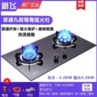 新飞煤气灶双灶家用天然气台式液化气炉具嵌入式燃气灶厨房猛火灶_标配款九腔灶防烫 7011