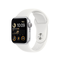 2022年新款 苹果 Apple Watch SE2 智能手表GPS款 40毫米 银白色 铝金属表壳 运动型表带 40mm