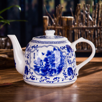 茶壶 陶瓷 大容量陶瓷泡茶壶凉水壶 景德镇大号高温陶瓷大茶壶 花开富贵