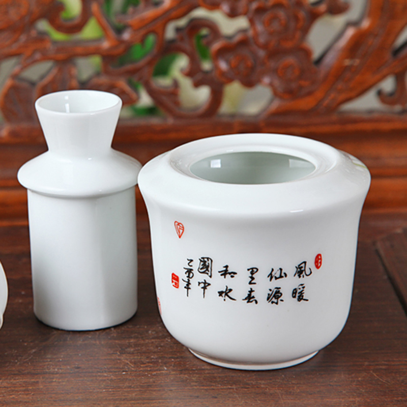 景德镇陶瓷白酒酒具套装温酒壶清酒烫酒壶黄酒器温酒具 雪景半斤