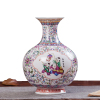 景德镇陶瓷器 珐琅彩花瓶 现代时尚家居装饰客厅工艺品摆件 石榴瓶 长命百岁