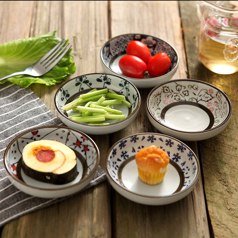 餐具套装碗碟日式韩式创意家用碟碗盘勺釉下彩手绘筷盘结婚礼物 35头配米饭碗