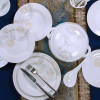 风源 骨瓷餐具韩式碗盘碗碟套装陶瓷器家用结婚乔迁礼品（60头圆形标准雅菲煲）