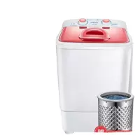 洛滑洗衣机洗衣机家用小型洗衣机家用单桶小型洗衣机家用_红色_升级款不锈钢沥水篮