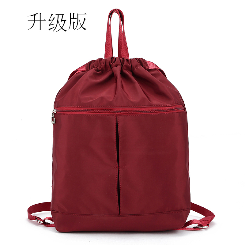 2019抽绳束口袋双肩包女尼龙布轻便折叠双肩包束口运动休闲背包mar