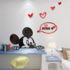 舒厅创意家居 卡通米奇儿童房3d立体墙贴亚克力水晶贴画客厅沙发卧室餐厅背景墙 款一黑+红超大号2*1.8米