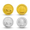 2013年金银币 上海浦东发展银行成立20周年熊猫加字纪念币 金银币套装