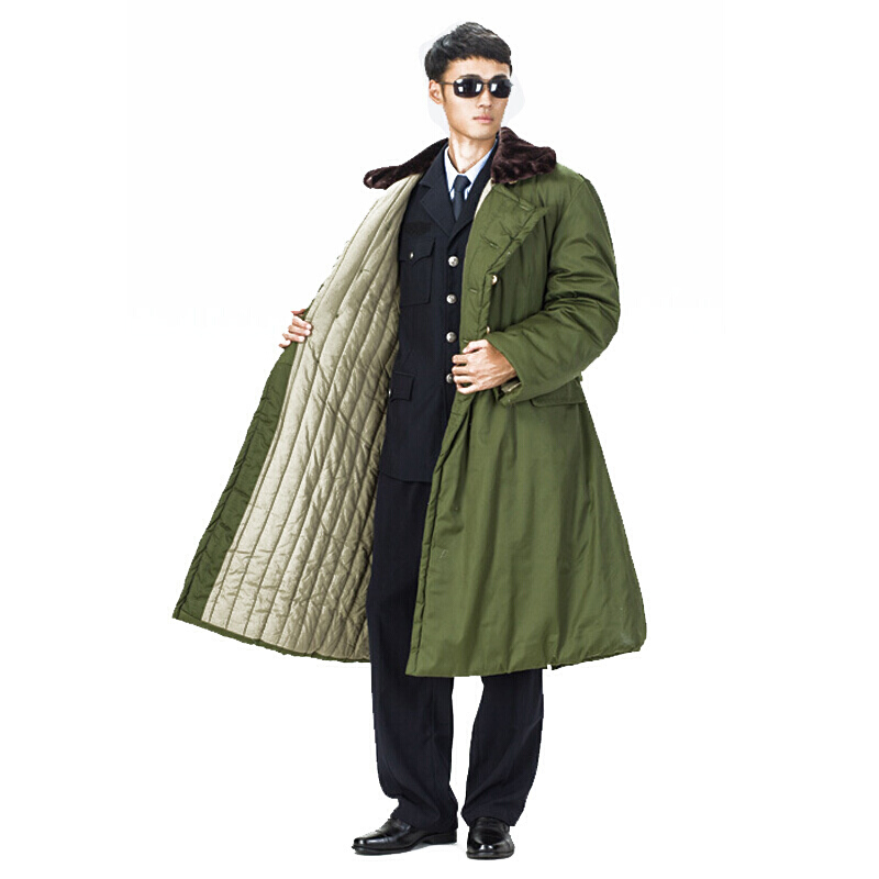 大衣棉大衣87式长款加厚 大衣冬季男防寒服保安服大衣 绿色 均码