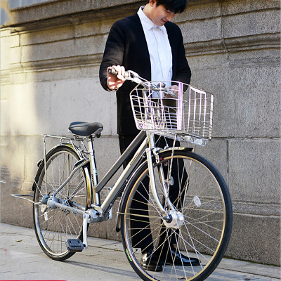 妖怪无链条轴传动自行车男士上班骑代步内变速轻便铝合金单车