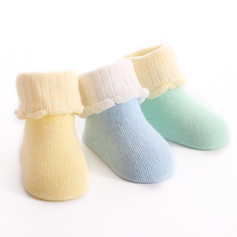 [3双装]JEENH 婴儿袜子秋冬季纯棉新生儿袜子0-12个月宝宝袜子
